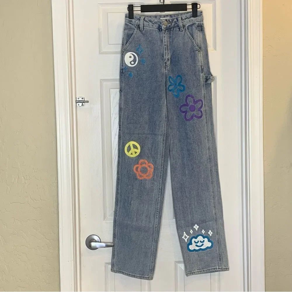 Pacsun 90s BF Carpenter Graphic Jeans Size 23